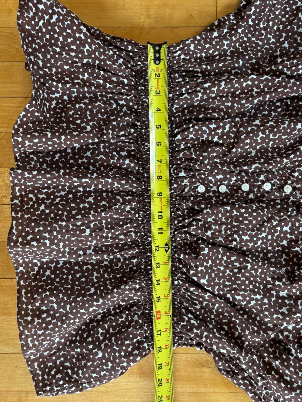 EUC J. Crew V Neck Smocked Waist Peasant Top in Mocha Floral | Women’s Plus XXL
